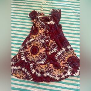 art class Burgundy Tie-Dye Button-Front Sunburst Dress
